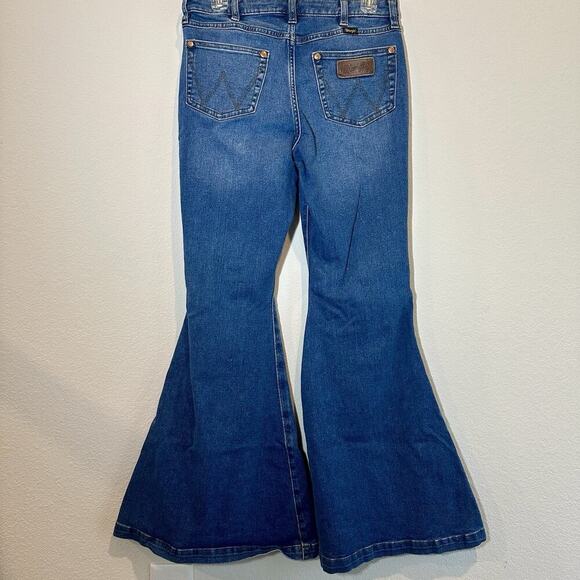 Wrangler Denim - Wrangler Hi Rise Flare Leg Jeans Bell Bottom Indie Hippie Cowgirl Western Boho